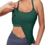 MathCat Workout Tank Tops for Women with Built in Bra, Sleeveless Gym Tops Seamless Racerback Athletic Yoga Shirts
