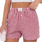 Gingham Boxer Shorts for Women